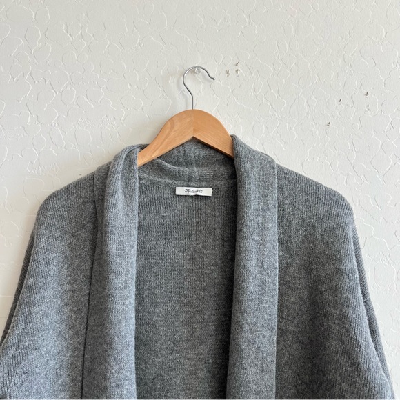 MADEWELL Rivington Shawl Collar Merino Wool Sweater Coat in Grey - Picture 3 of 5